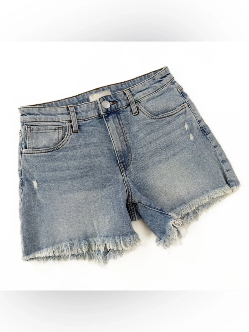 Kut From The Kloth Evereve Shorts Womens 2 Jane Long High Rise Raw Hem Stretch